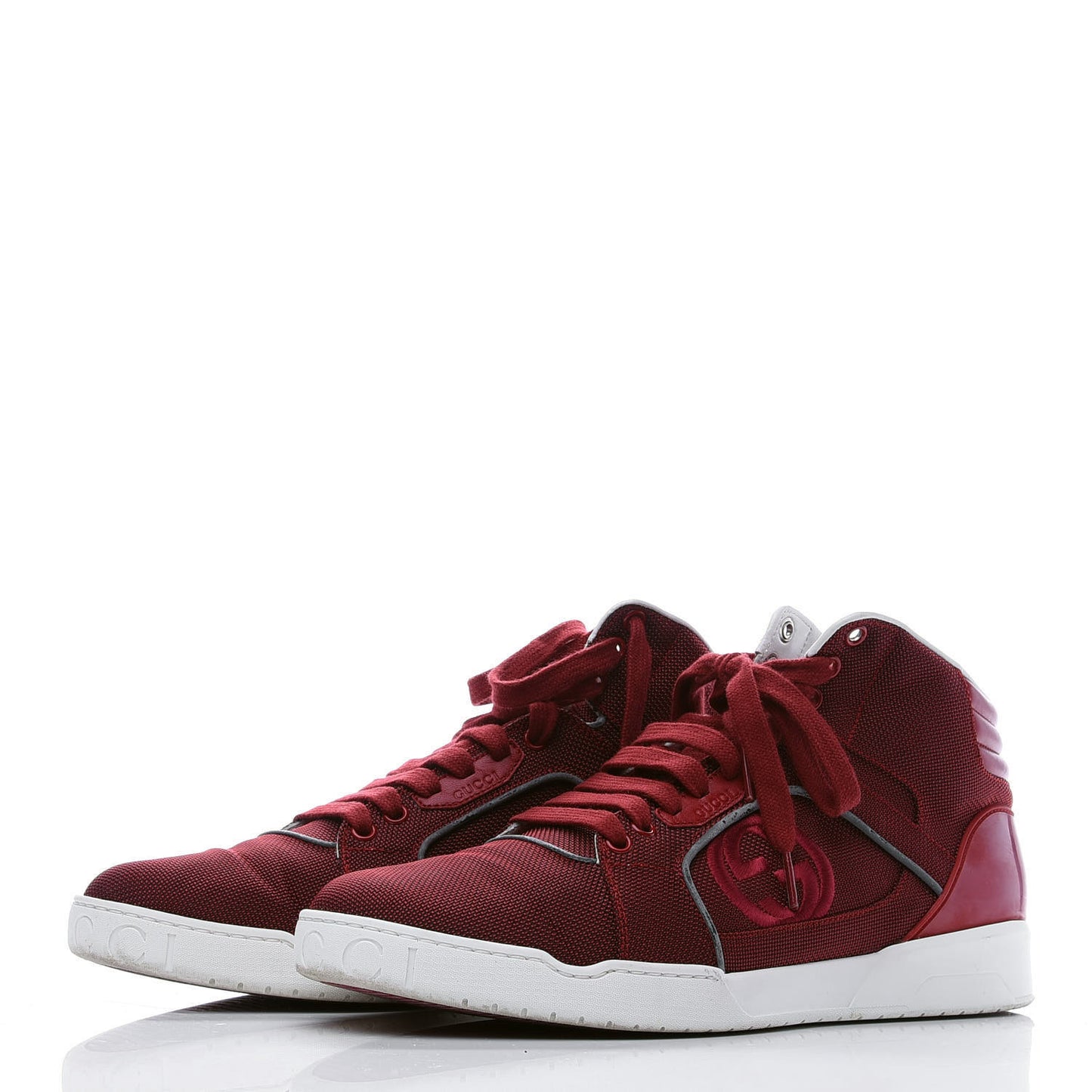Baling Fabric Nappa Moorea Interlocking G Mens High Top Sneakers 9 Rosso Griggio