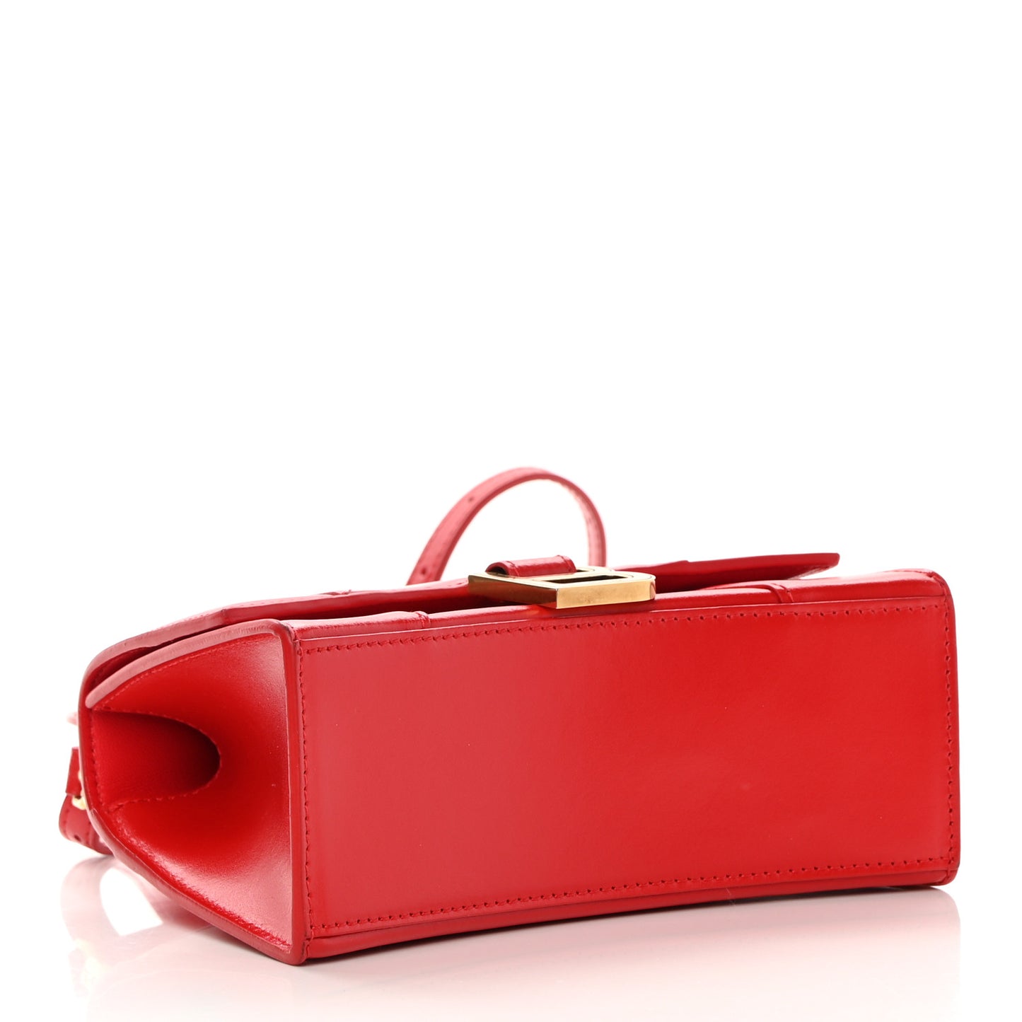 Shiny Box Calfskin Hourglass Top Handle Bag XS Bright Red