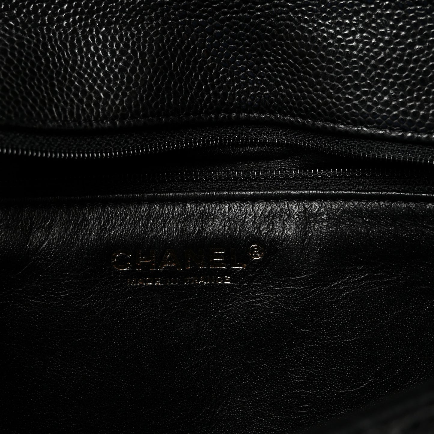 Caviar Quilted Flap Clutch Black