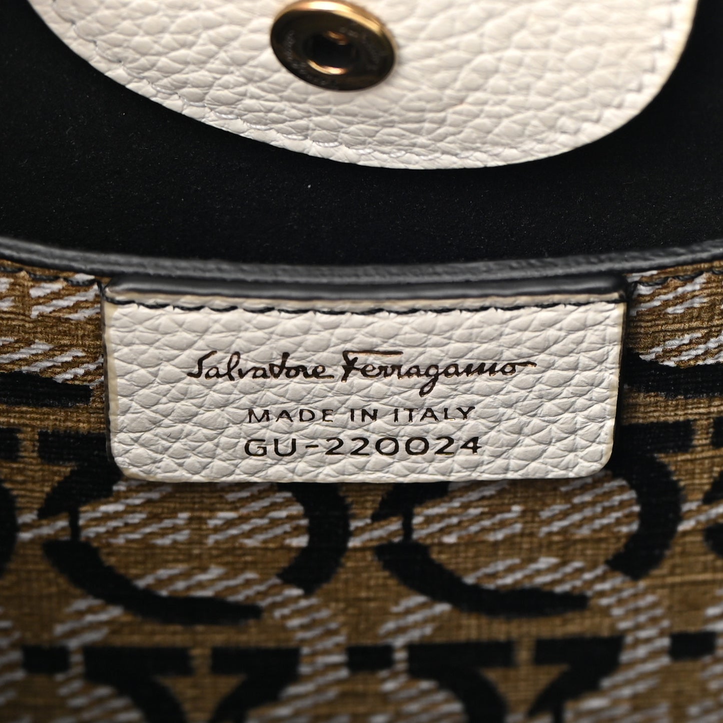 Tumbled Calfskin Gancini Mini Bag White