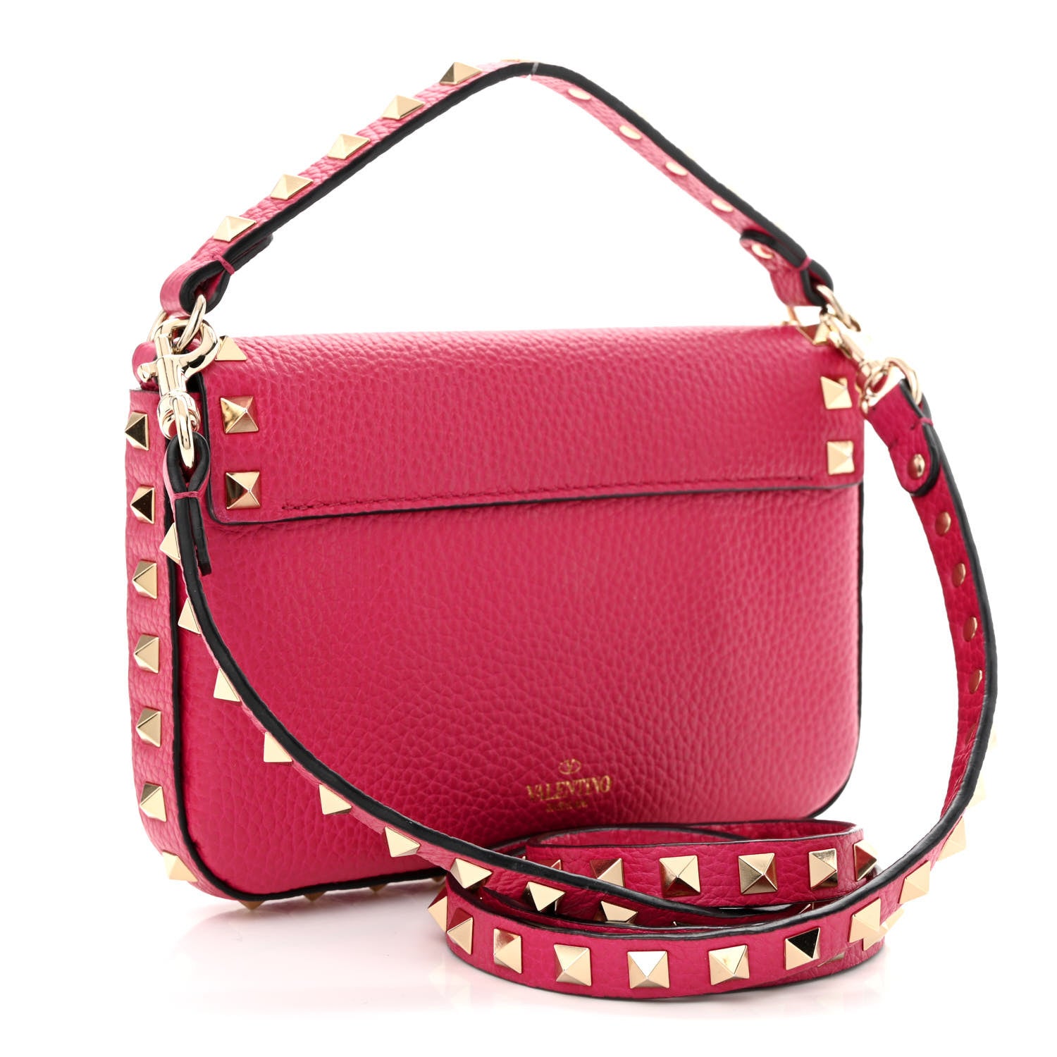 Valentino Garavani Grainy Calfskin Rockstud Crossbody Pouch Blossom 3 of 10