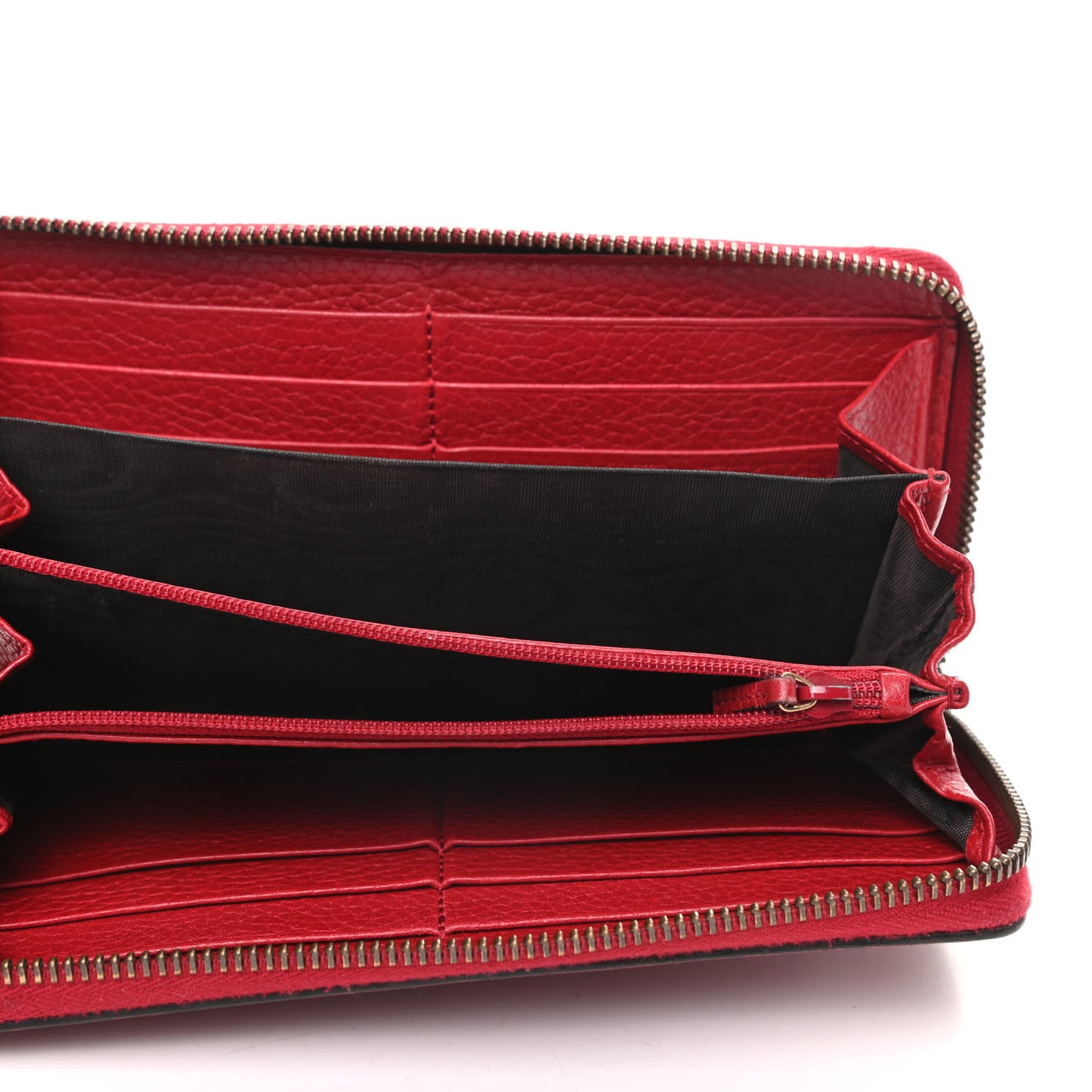 Cellarius Calfskin GG Marmont Charm Zip Around Wallet Vulcanic Red