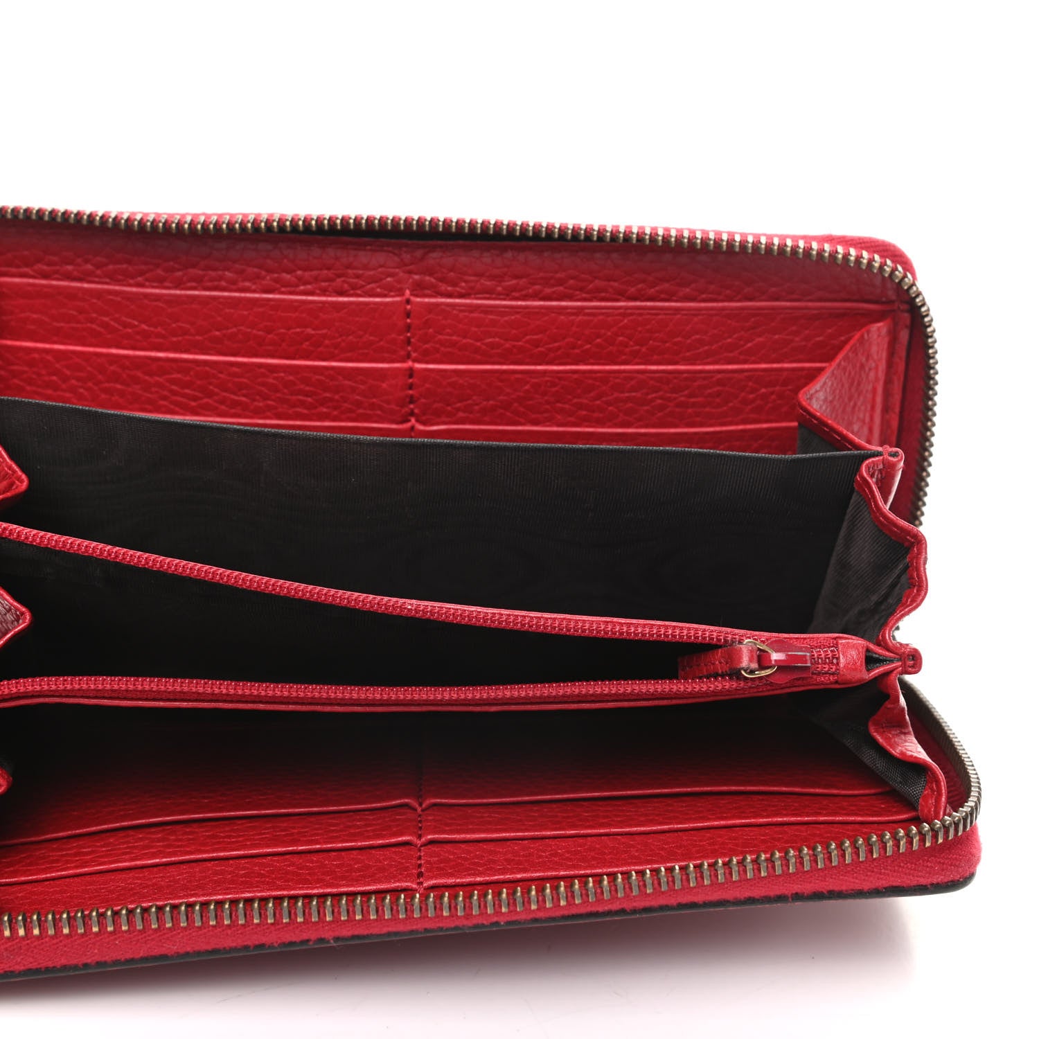 Gucci Cellarius Calfskin GG Marmont Charm Zip Around Wallet Vulcanic Red 5 of 6