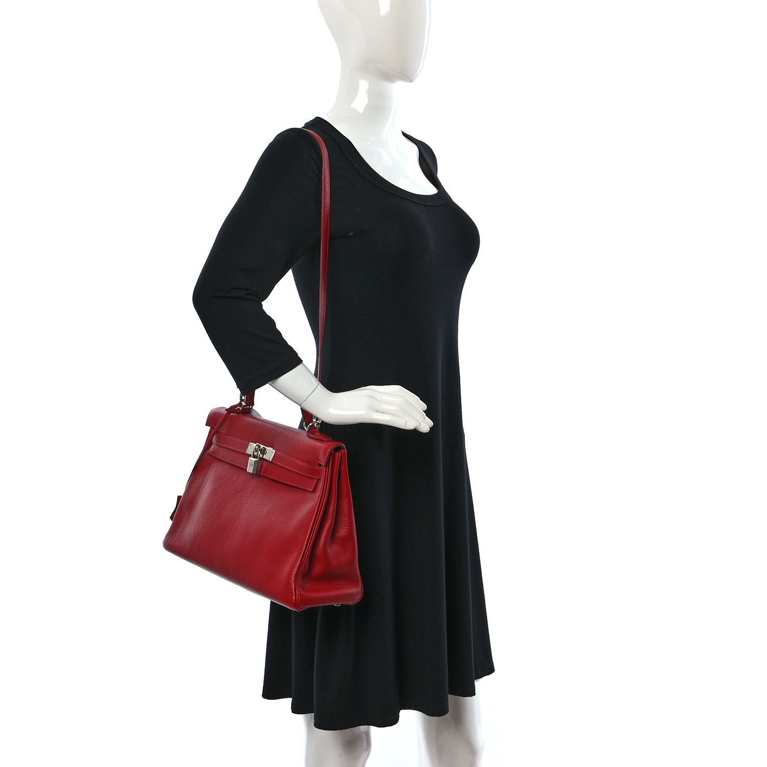 Hermes Togo Kelly Retourne 32 Rouge Vif 2 of 9