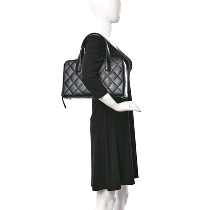 Chanel Calfskin Stitch Surpique Bowler Black 2 of 8