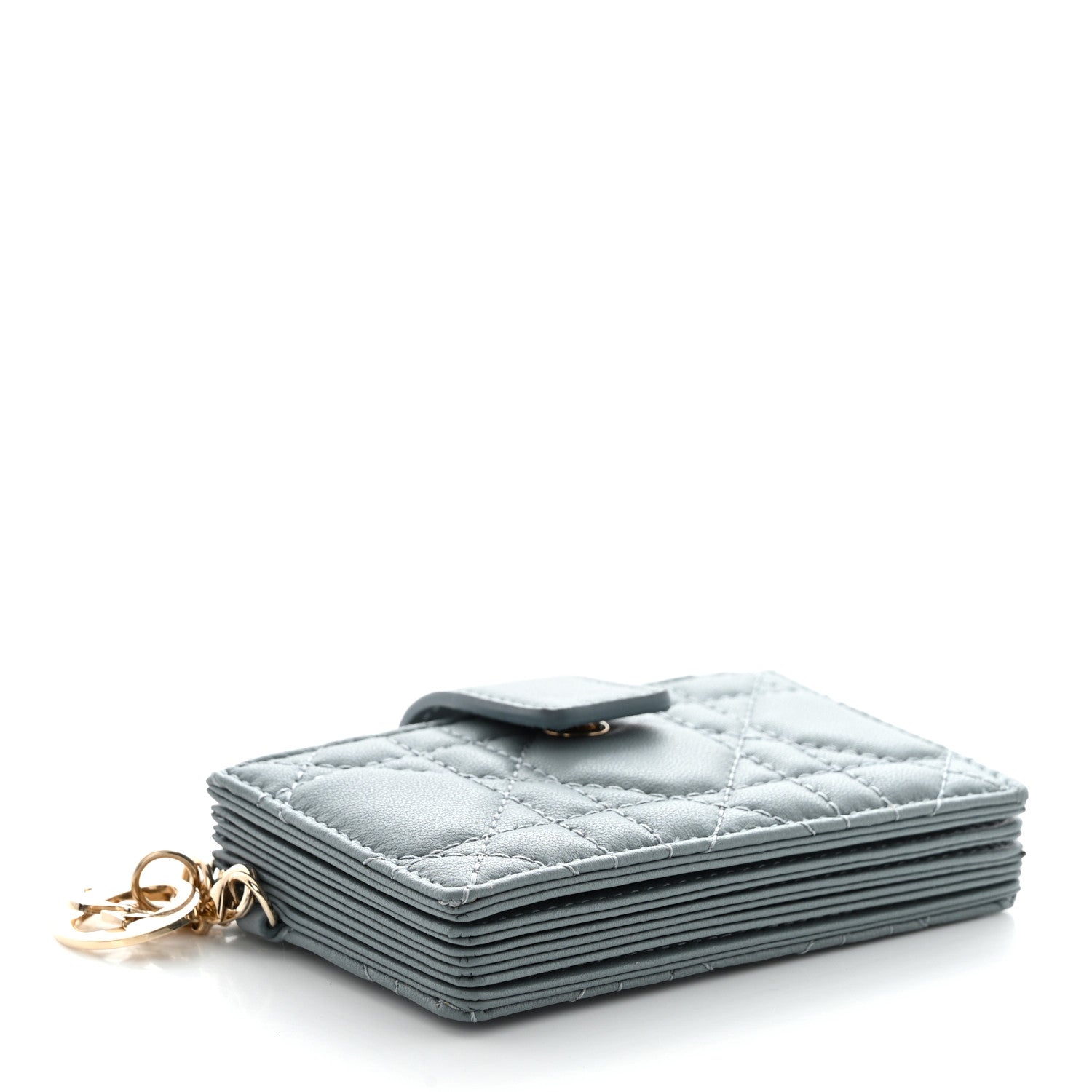 Christian Dior Lambskin Cannage Lady Dior 5-Gusset Card Holder Cloud Blue 4 of 10