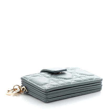 Christian Dior Lambskin Cannage Lady Dior 5-Gusset Card Holder Cloud Blue 4 of 10