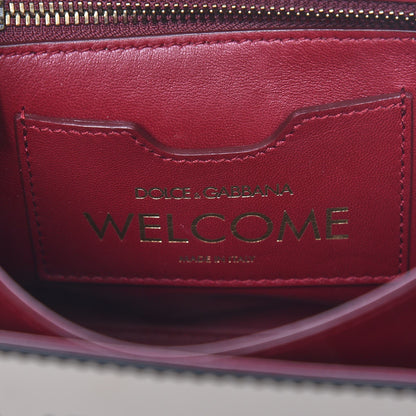 Dolce & Gabbana Calfskin Graffiti Printed Welcome Satchel White Black 6 of 6