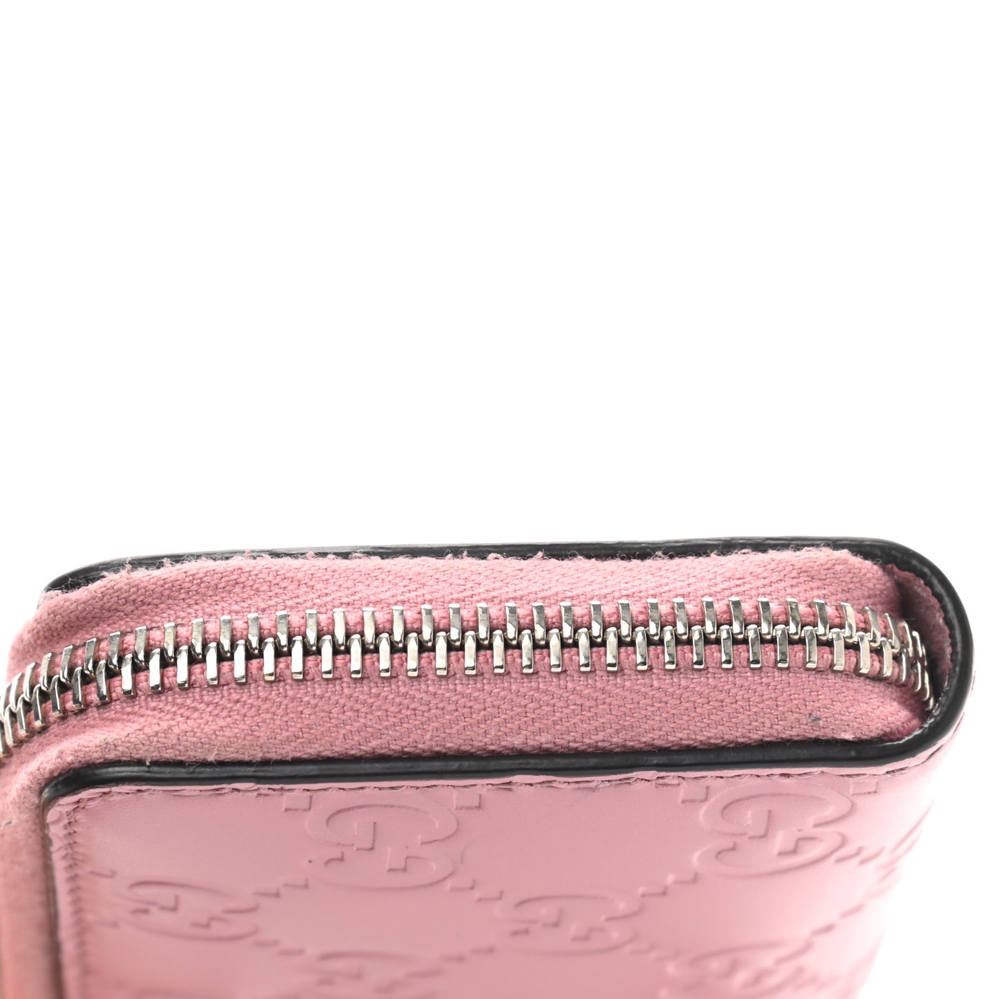 Guccissima Zip Around Card Case Carmine Rose