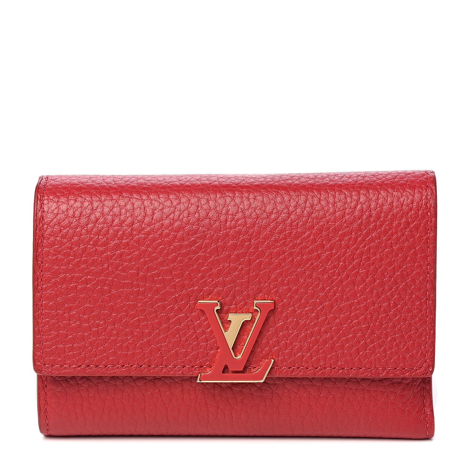 Louis Vuitton Taurillon Capucines Compact Wallet Rubis 1 of 8