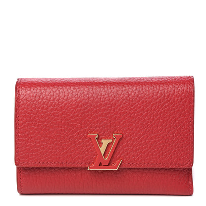 Louis Vuitton Taurillon Capucines Compact Wallet Rubis 1 of 8
