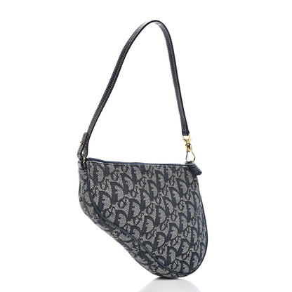 Christian Dior Monogram Mini Saddle Pochette Navy 3 of 10
