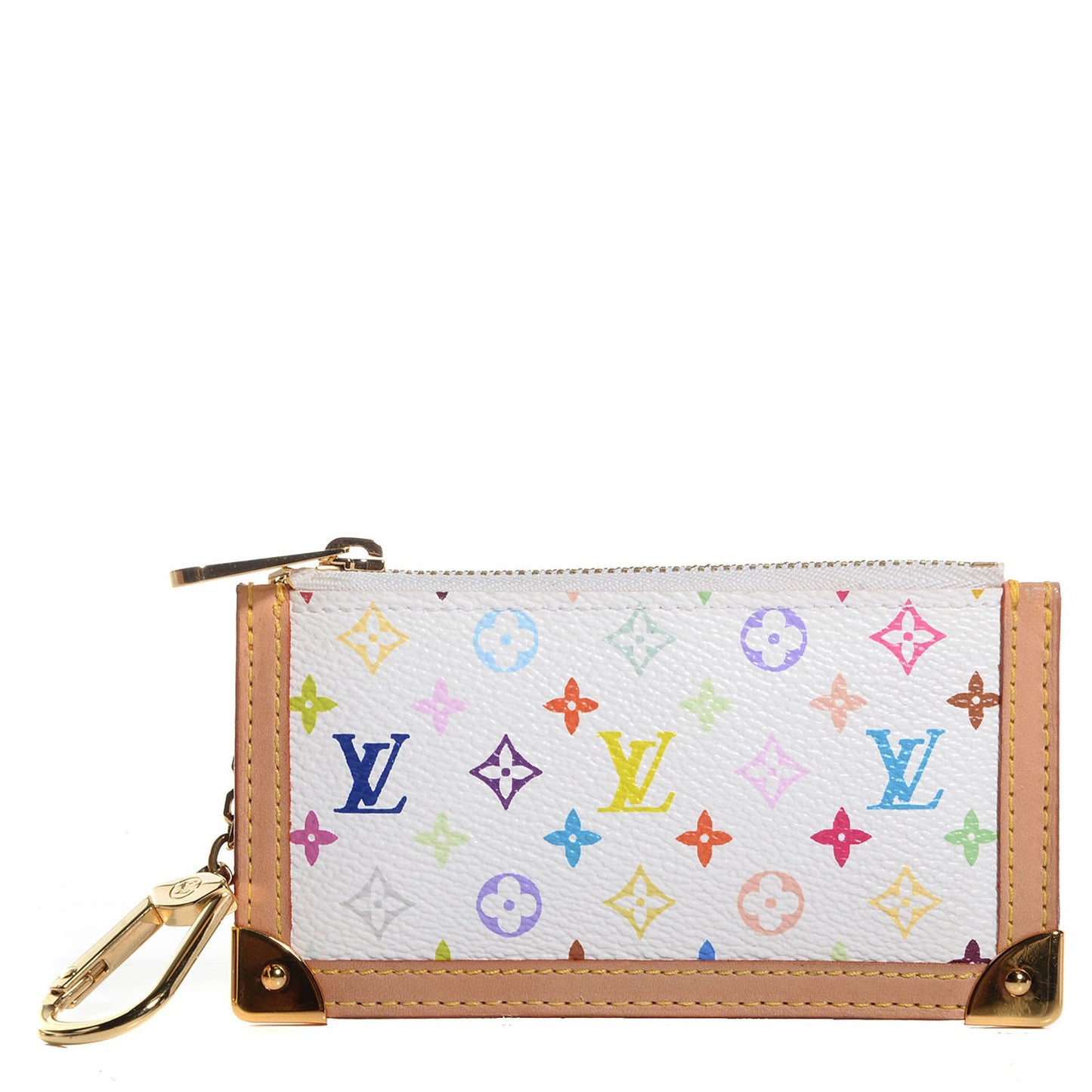 Monogram Multicolor Key Pouch White