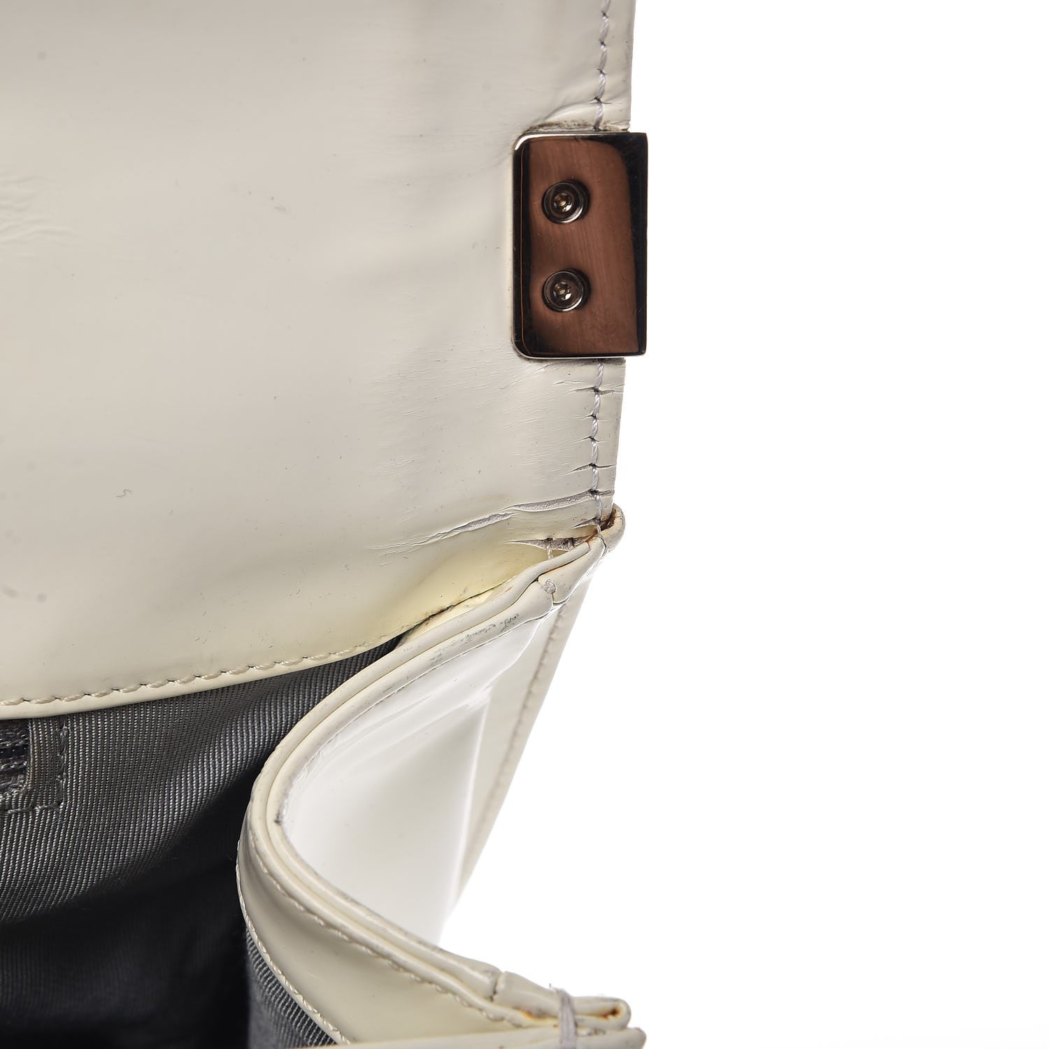 Chanel Glazed Calfskin Large Boy Flap White 8 of 14