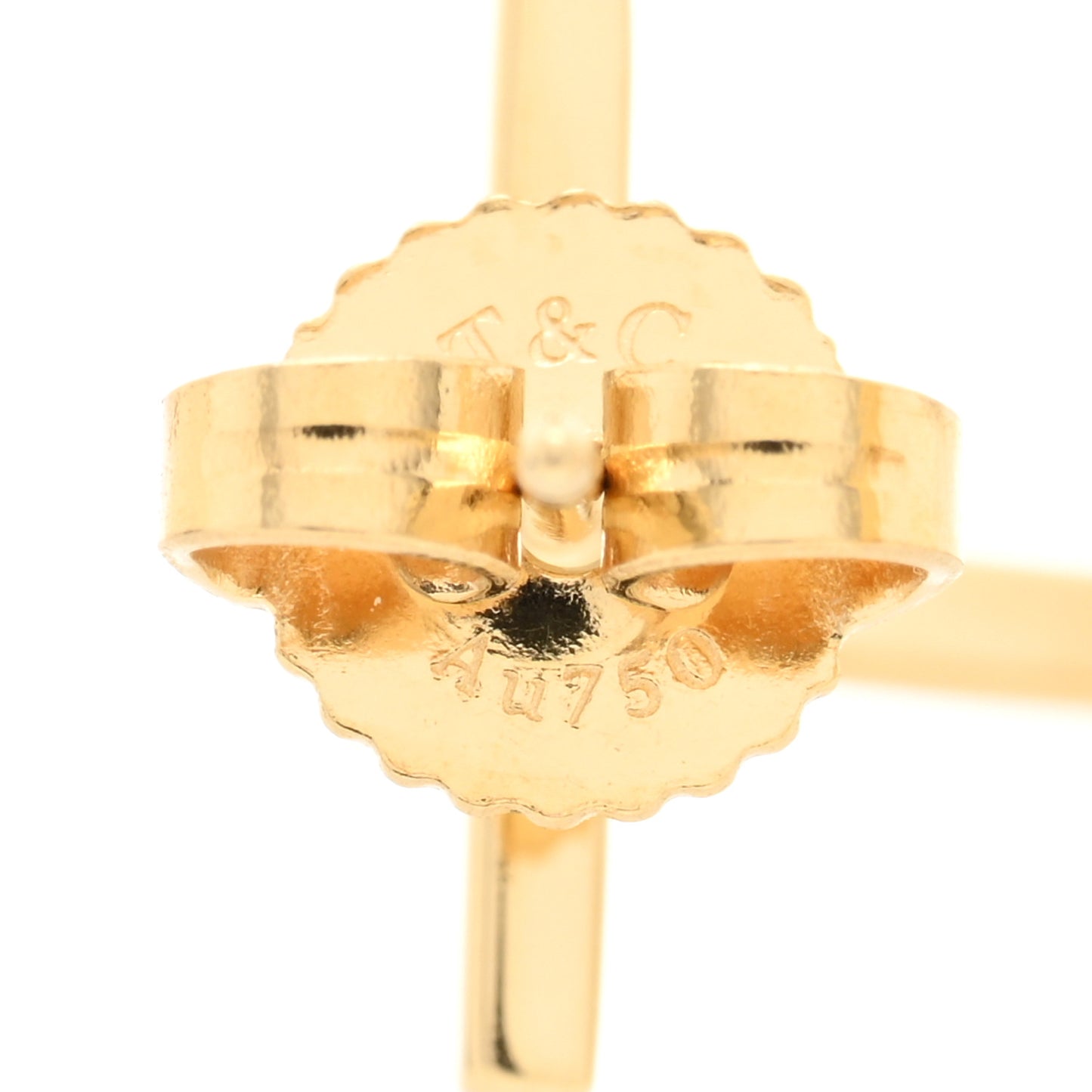18K Yellow Gold Medium T Wire Hoop Earrings