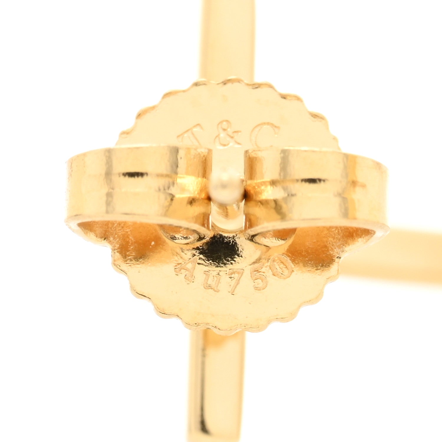 Tiffany 18K Yellow Gold Medium T Wire Hoop Earrings 4 of 4