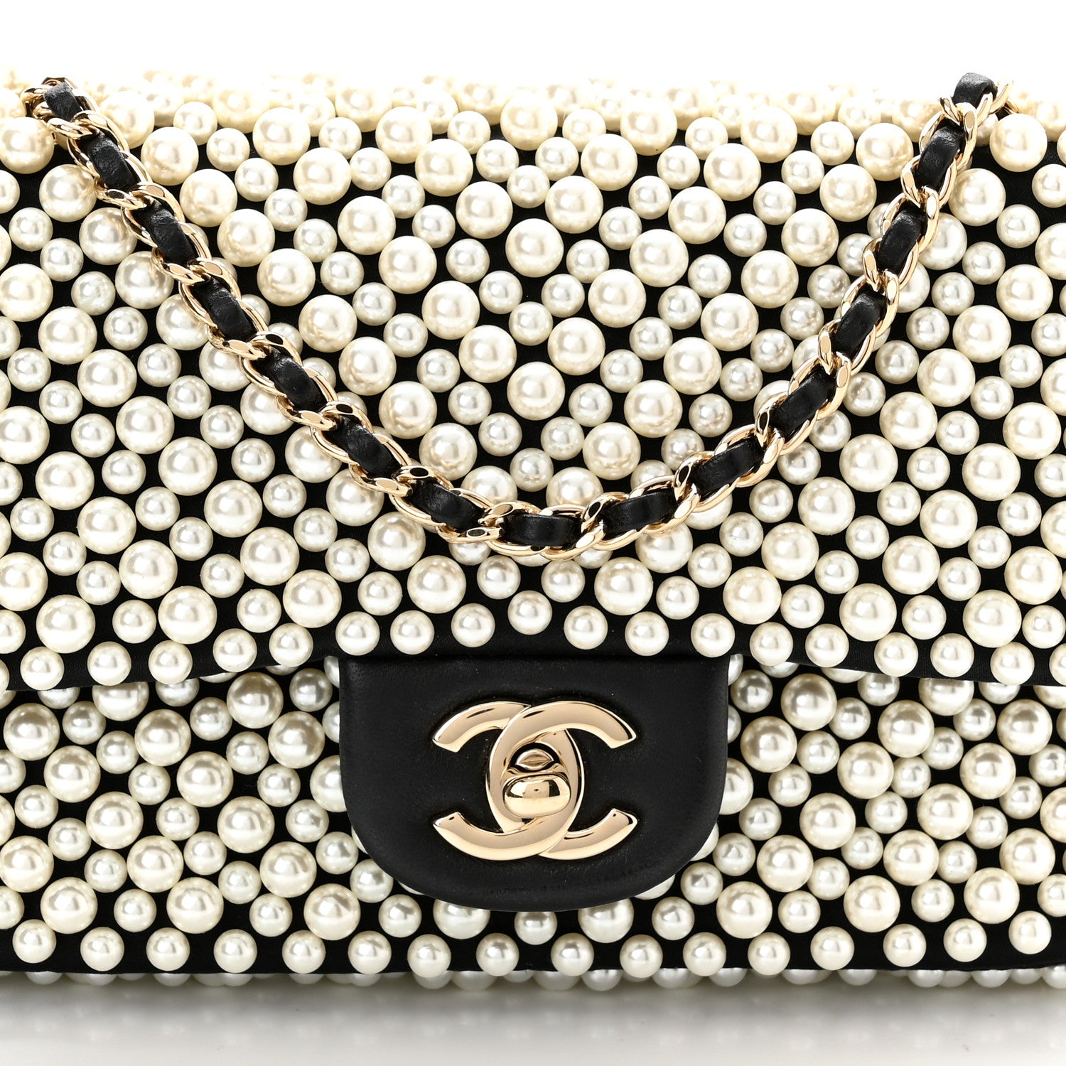 Chanel Lambskin Pearl On Flap Black 8 of 11