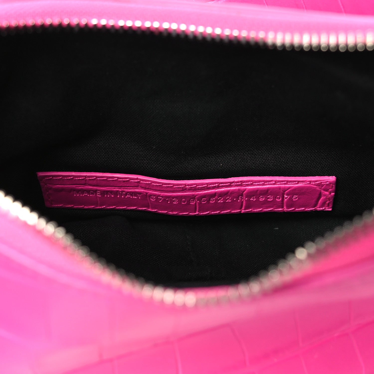 Balenciaga Extra Supple Calfskin Crocodile Embossed XS Le Cagole Shoulder Bag Lipstick Pink 7 of 11
