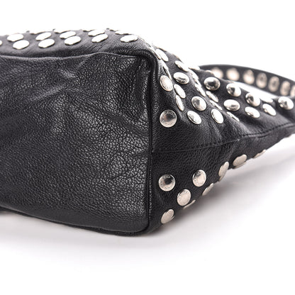 Prada Muflone Metal Studded Necessaire Shoulder Bag Black 11 of 11