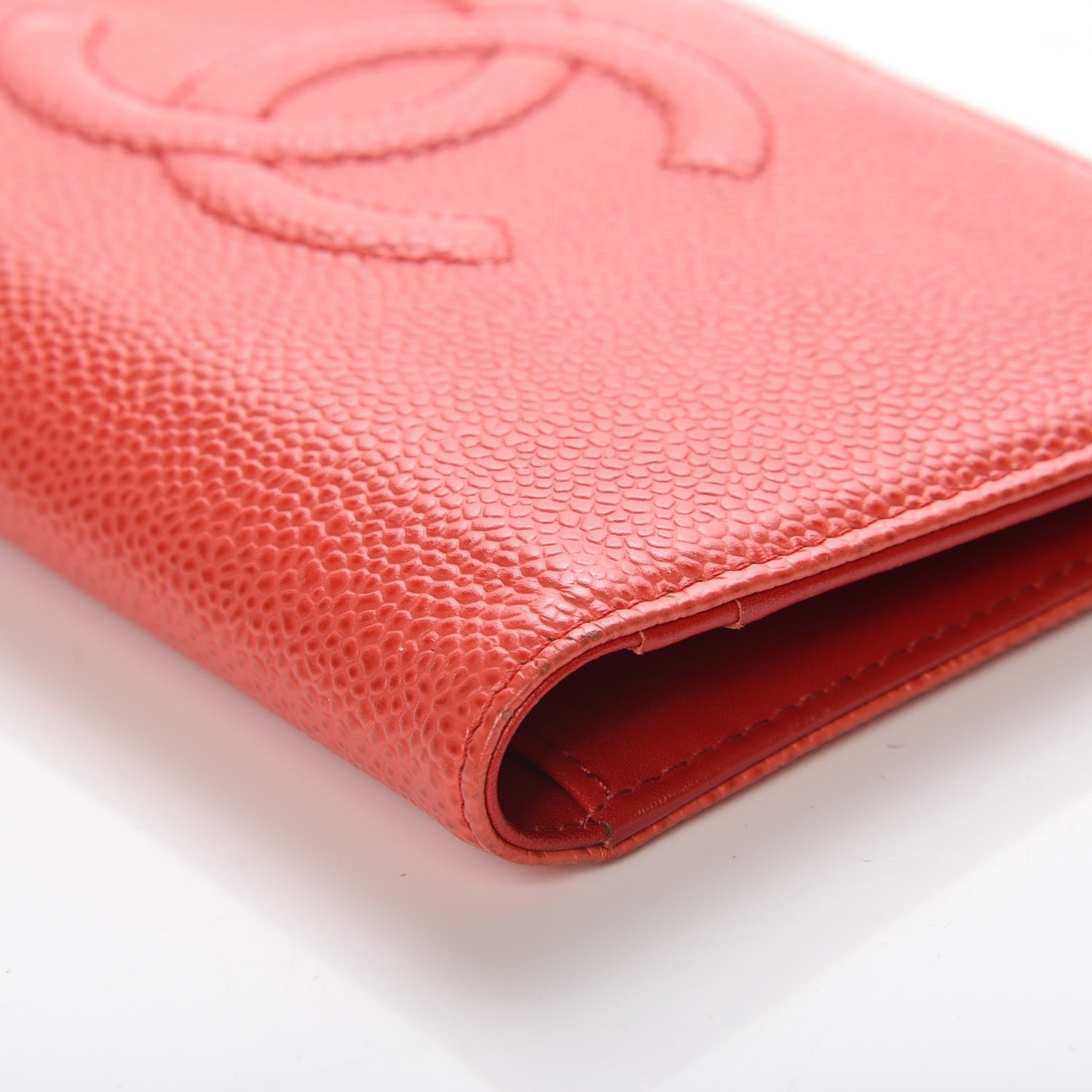 Chanel Caviar Timeless CC Yen Wallet Coral 12 of 12