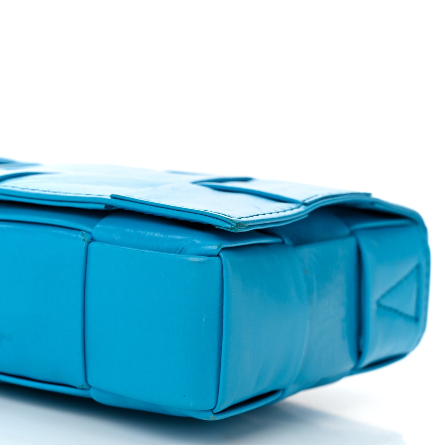 Paper Calfskin Maxi Intreccio Cassette Crossbody Bag Pool