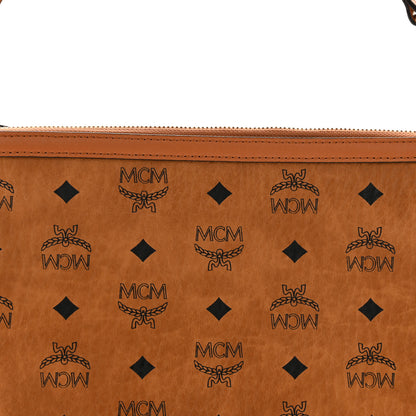 MCM Visetos Liz Shopper Tote Pouch Cognac 7 of 11