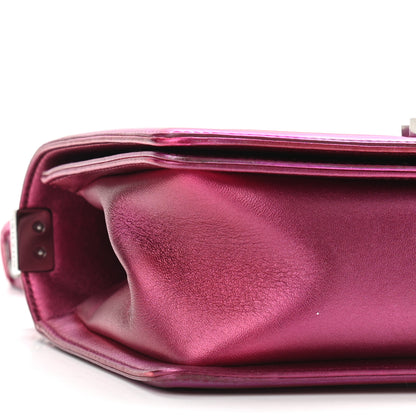 Chanel Metallic Patent Calfskin Quilted Medium Boy Flap Pink 11 of 12