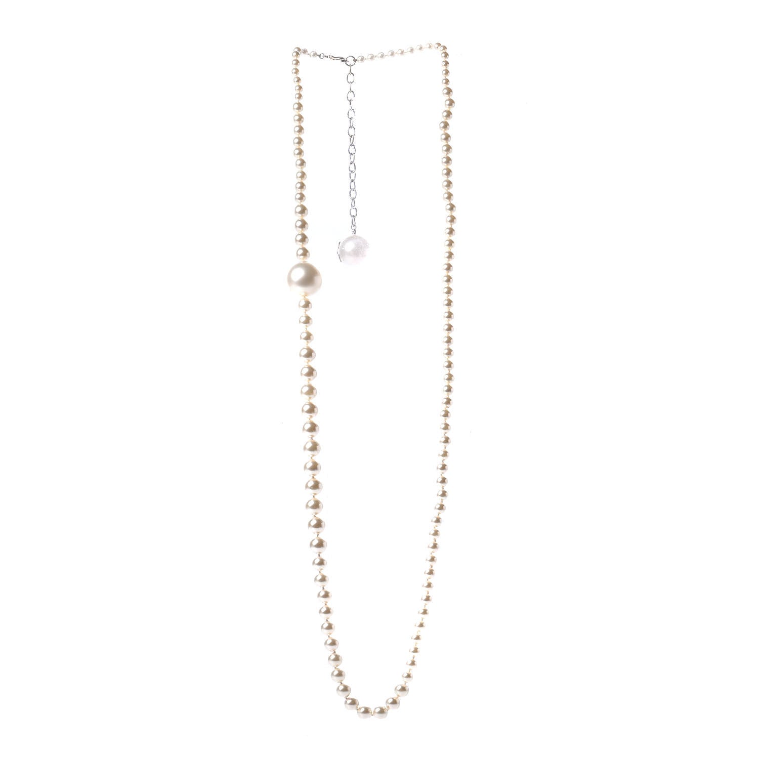 Chanel Pearl Long Necklace Gold 2 of 4