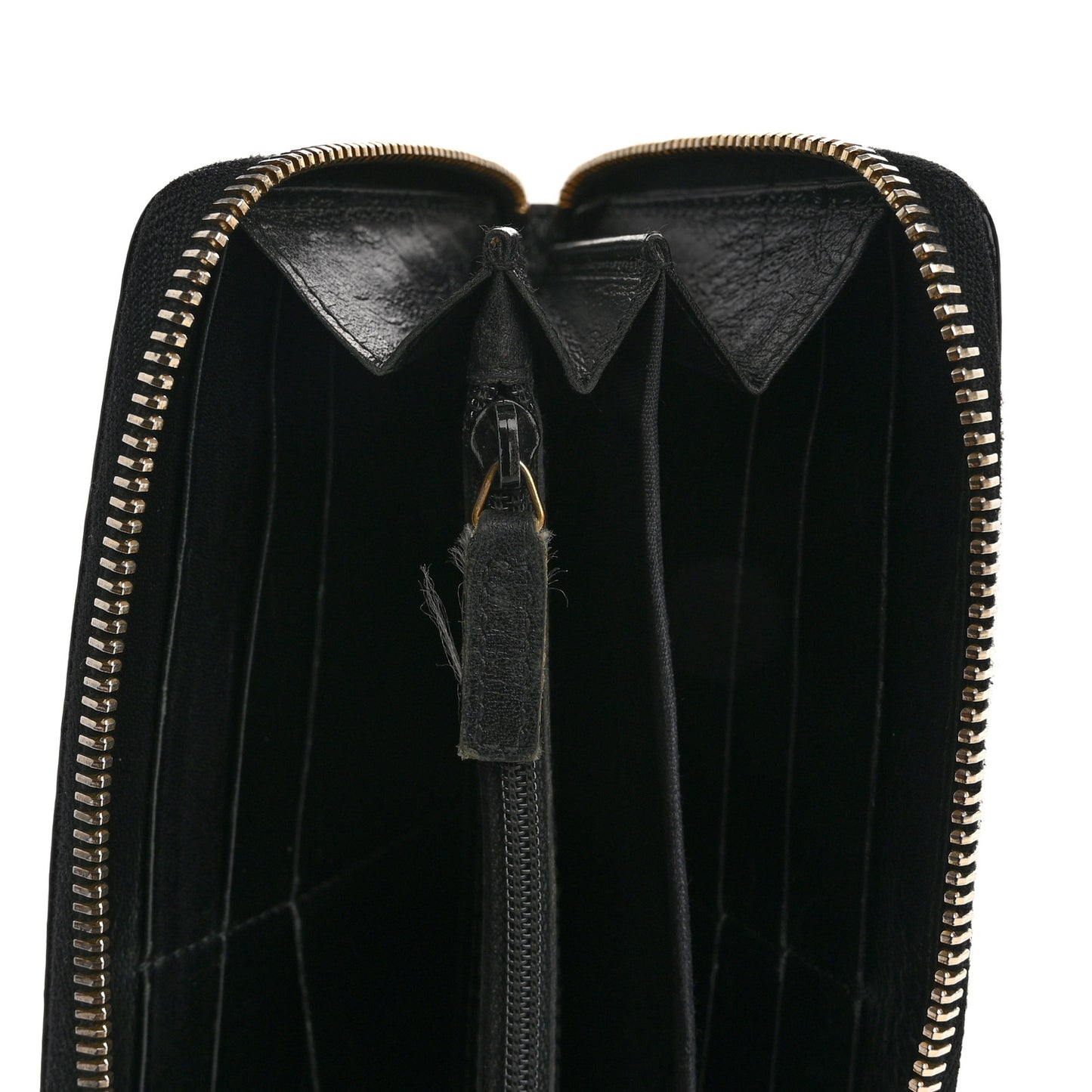 Textured Patent Monogram Belle De Jour Zip Around Wallet Black