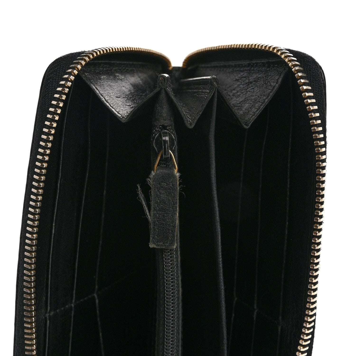 Saint Laurent Textured Patent Monogram Belle De Jour Zip Around Wallet Black 10 of 13