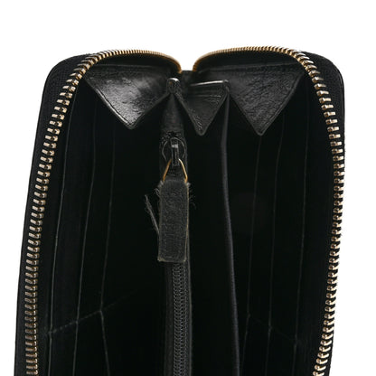 Saint Laurent Textured Patent Monogram Belle De Jour Zip Around Wallet Black 10 of 13