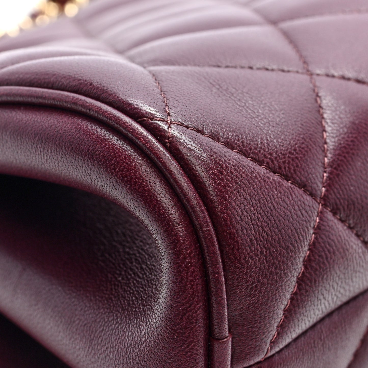 Lambskin Quilted CC Clutch With Chain Burgundy