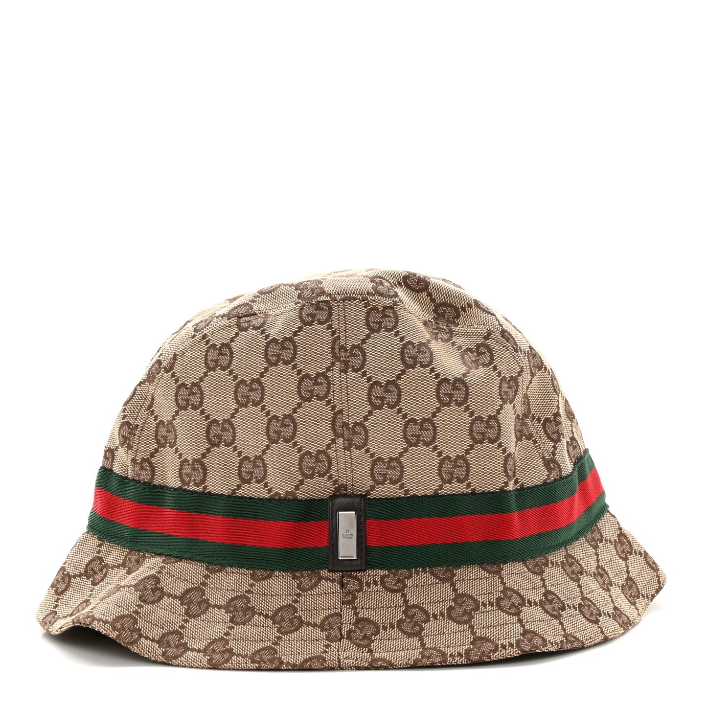GG Monogram Web Bucket Hat M Brown