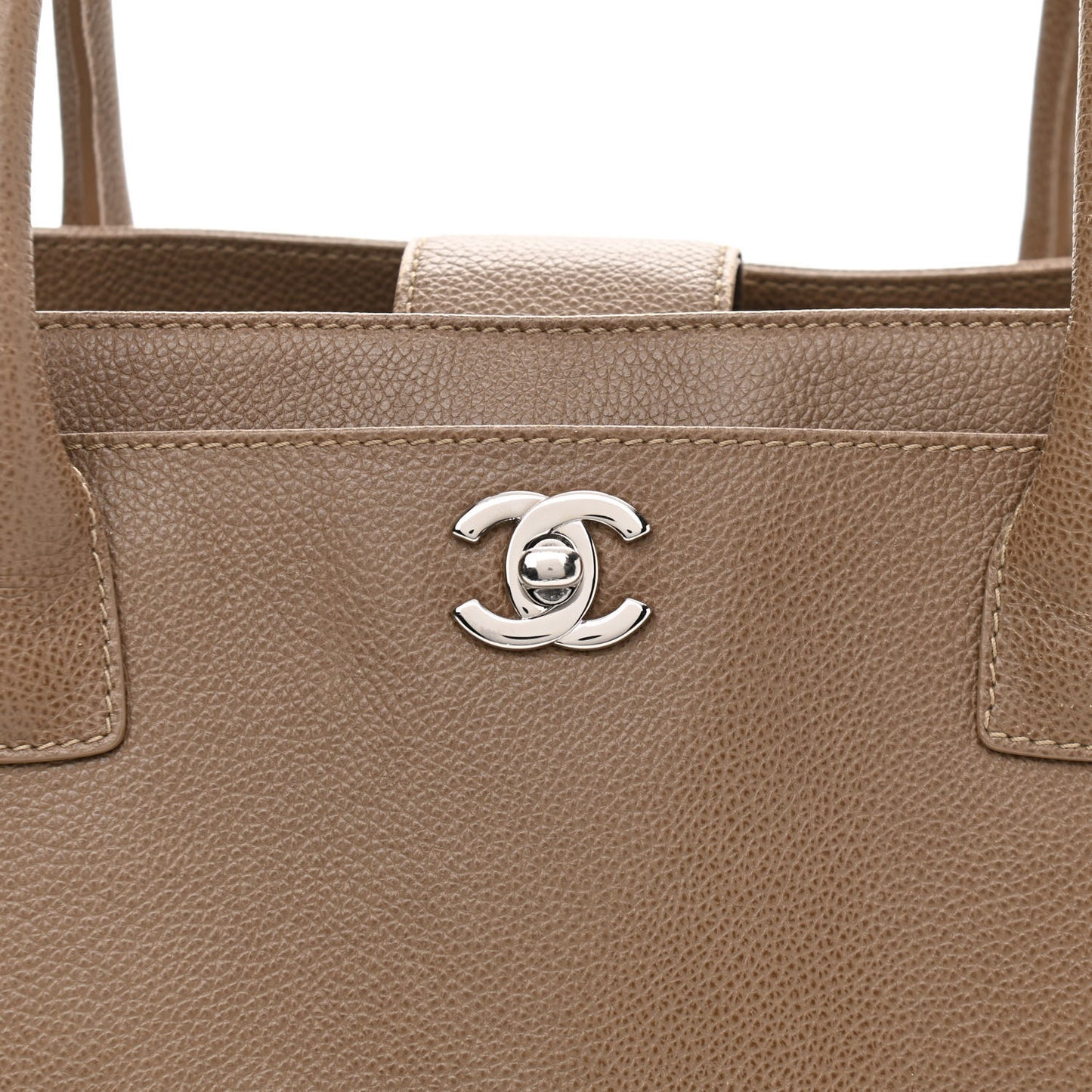 Calfskin Cerf Executive Shopper Tote Beige