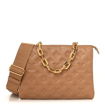 Louis Vuitton Lambskin Embossed Monogram Coussin PM Camel 1 of 8