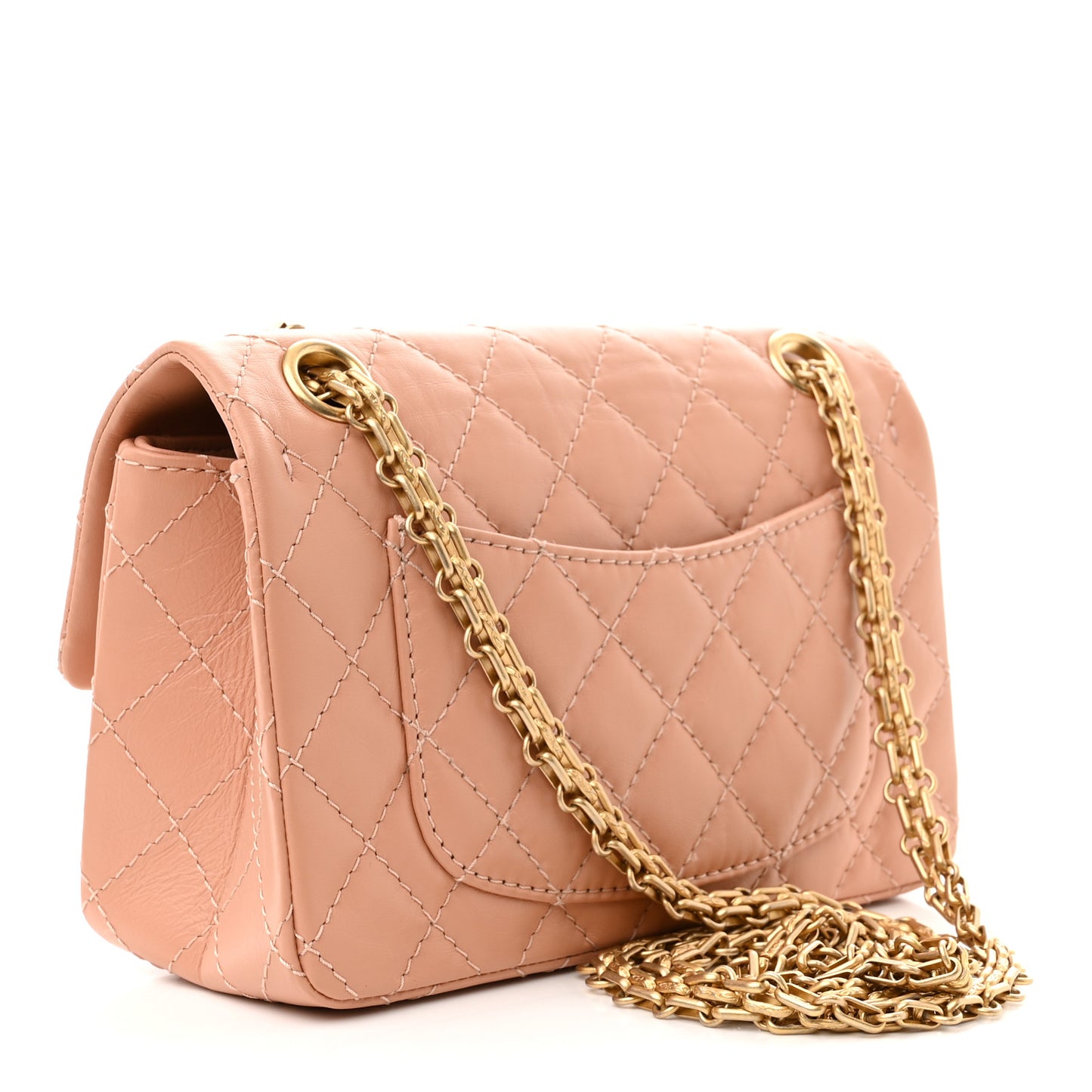 Aged Calfskin Quilted 2.55 Reissue Mini Flap Beige