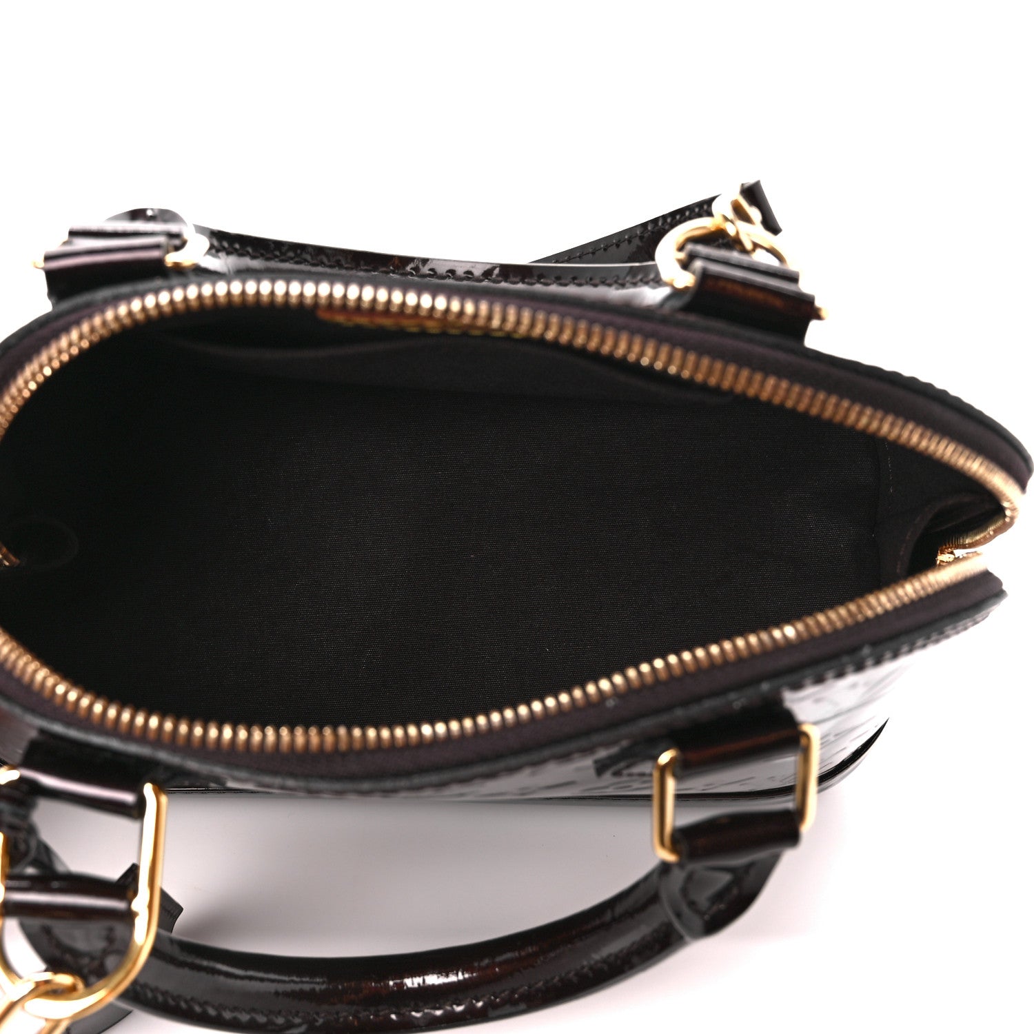 Louis Vuitton Vernis Rayures Alma BB Amarante 5 of 11