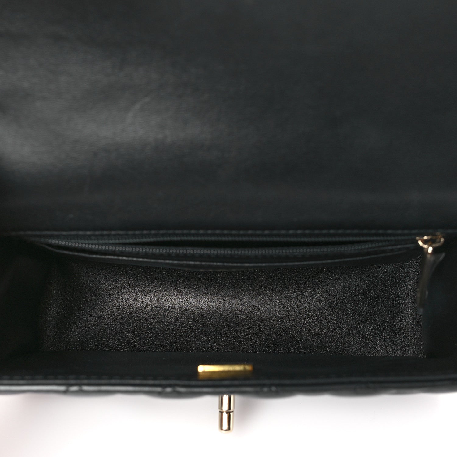 Chanel Lambskin Quilted Mini Top Handle Rectangular Flap Black 5 of 11