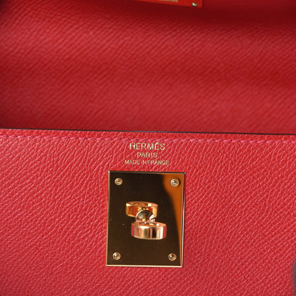 Hermes Epsom Kelly Sellier 28 Rouge Casaque 21 of 40