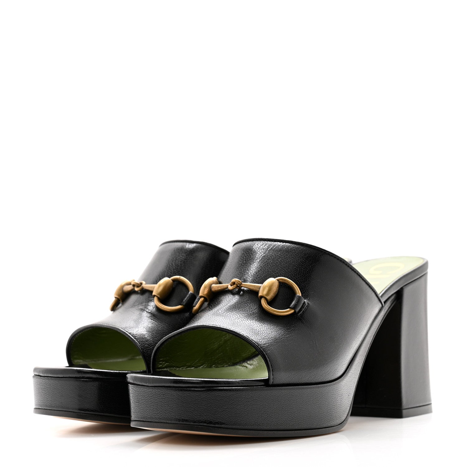 Gucci Granada Kid Houdan Platform Slide Sandals 37.5 Black 3 of 10