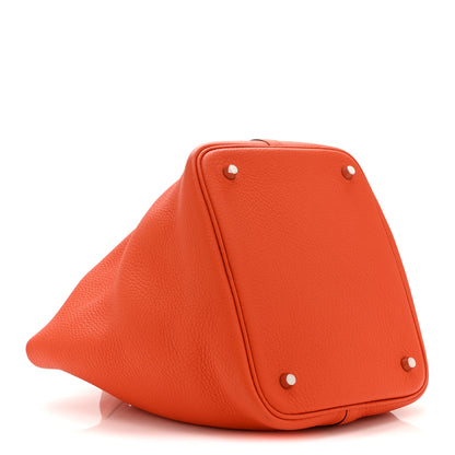 Hermes Taurillon Clemence Picotin Lock 22 MM Orange 4 of 10