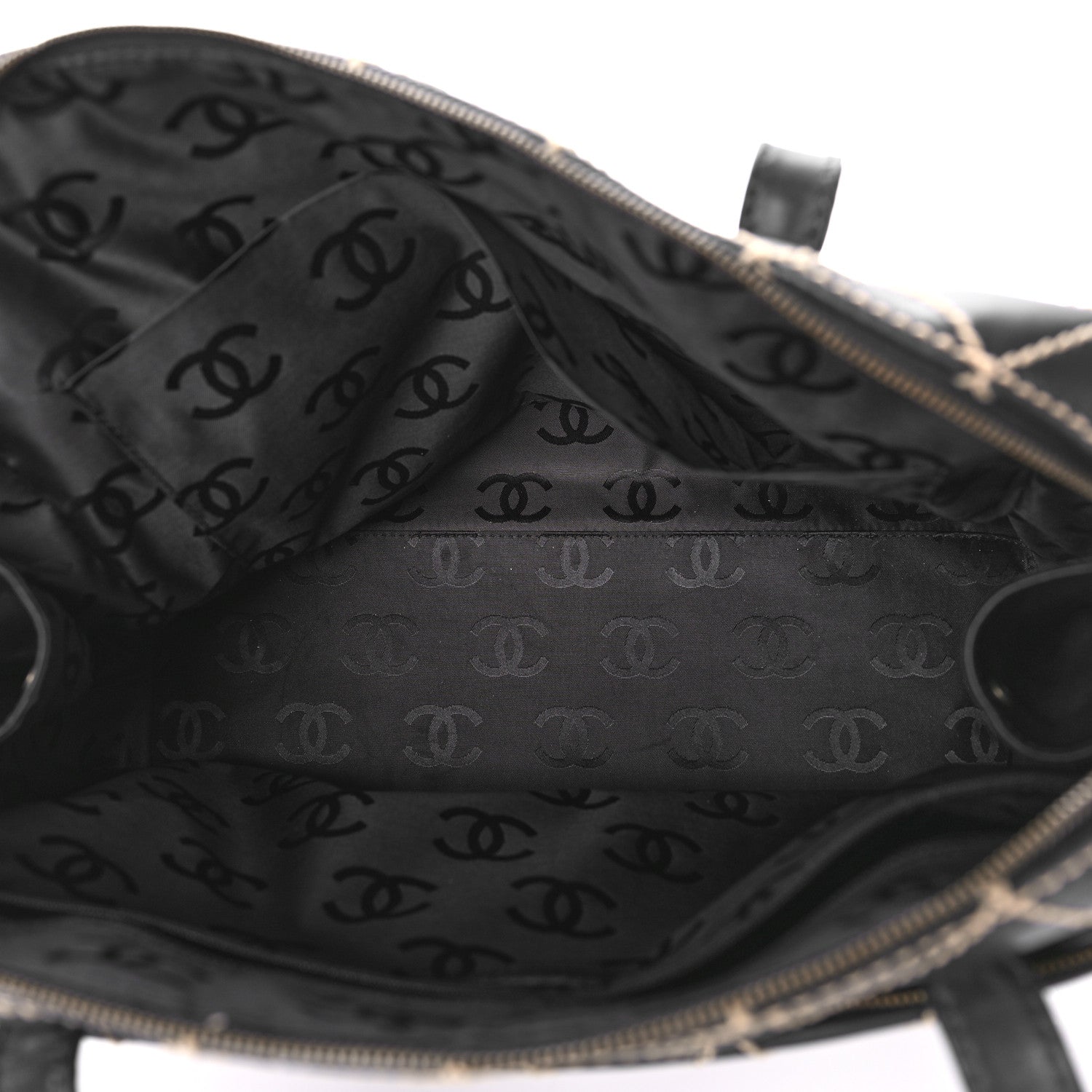 Chanel Calfskin Contrast Stitch Surpique Bowler Black 5 of 12