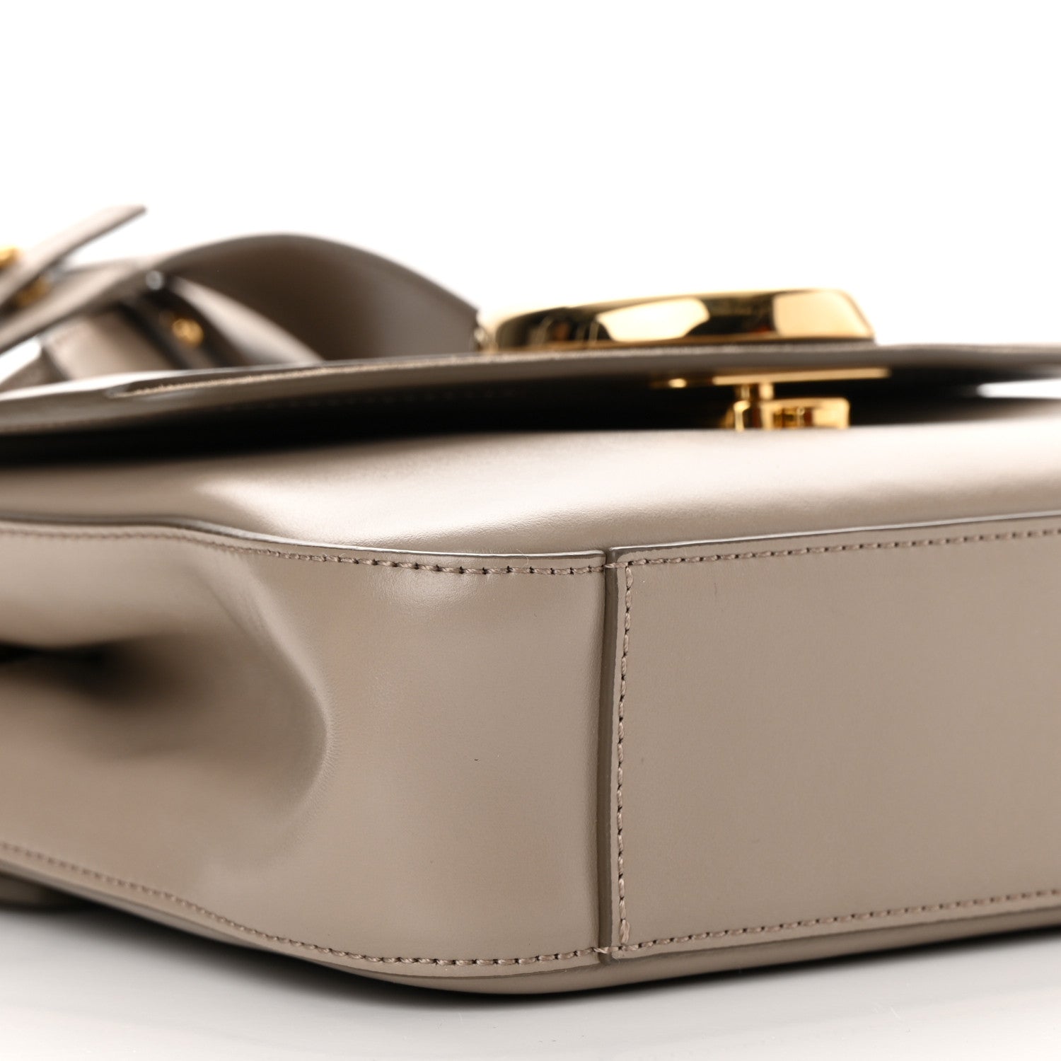 Chloe Shiny Calfskin Suede Small C Double Carry Bag Motty Grey 8 of 12