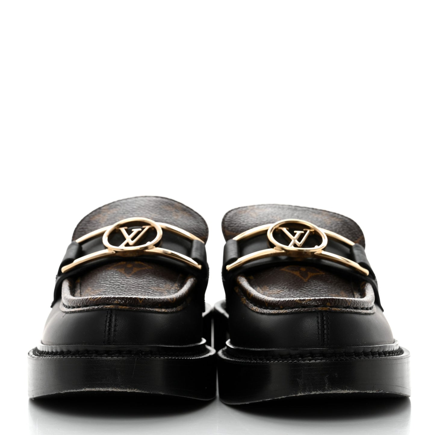 Monogram Calfskin Academy Loafers 36 Black
