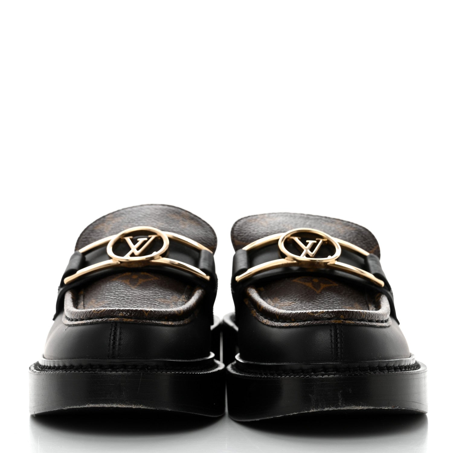 Louis Vuitton Monogram Calfskin Academy Loafers 36 Black 2 of 9