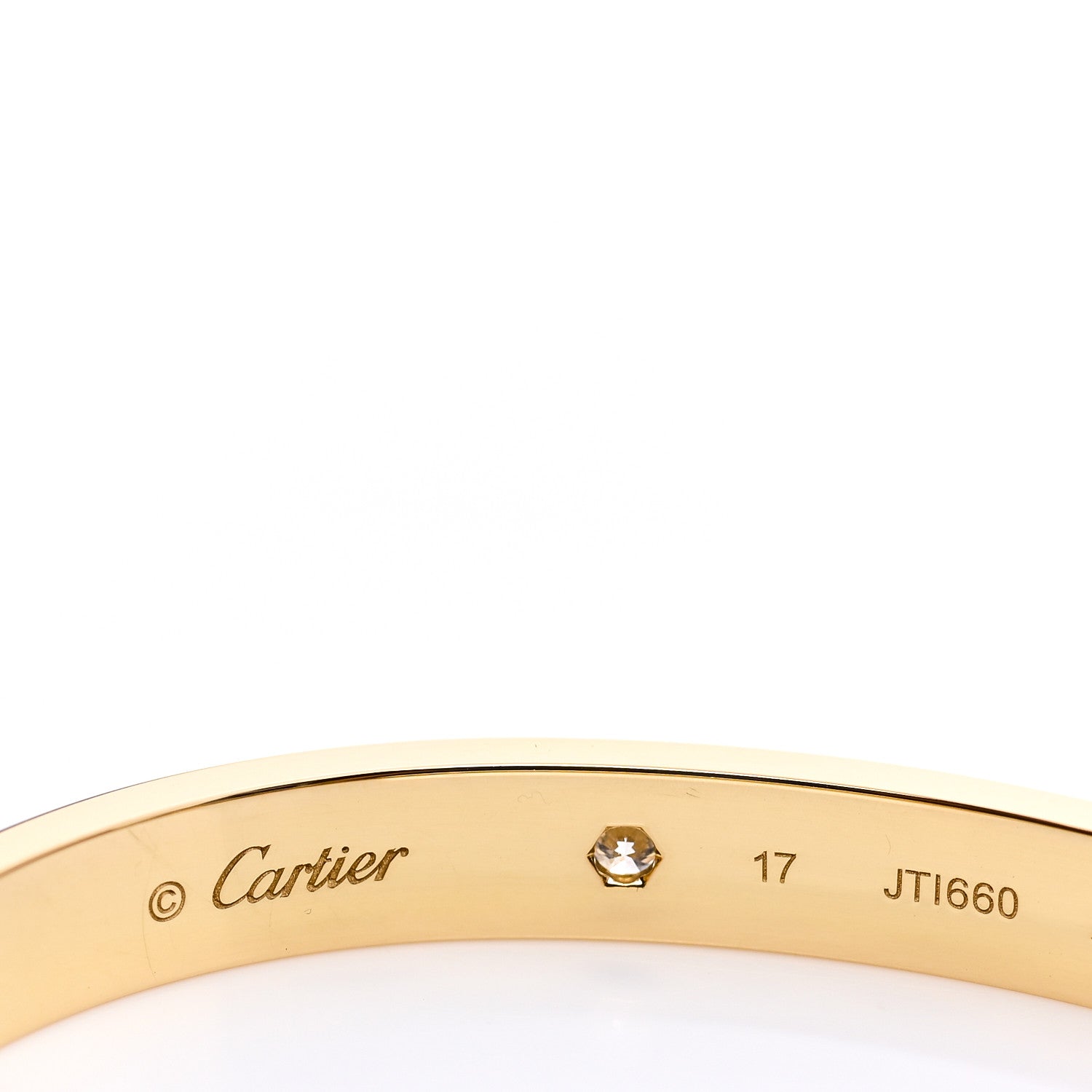 Cartier 18K Yellow Gold 4 Diamond LOVE Bracelet 17 4 of 6