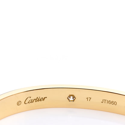 Cartier 18K Yellow Gold 4 Diamond LOVE Bracelet 17 4 of 6
