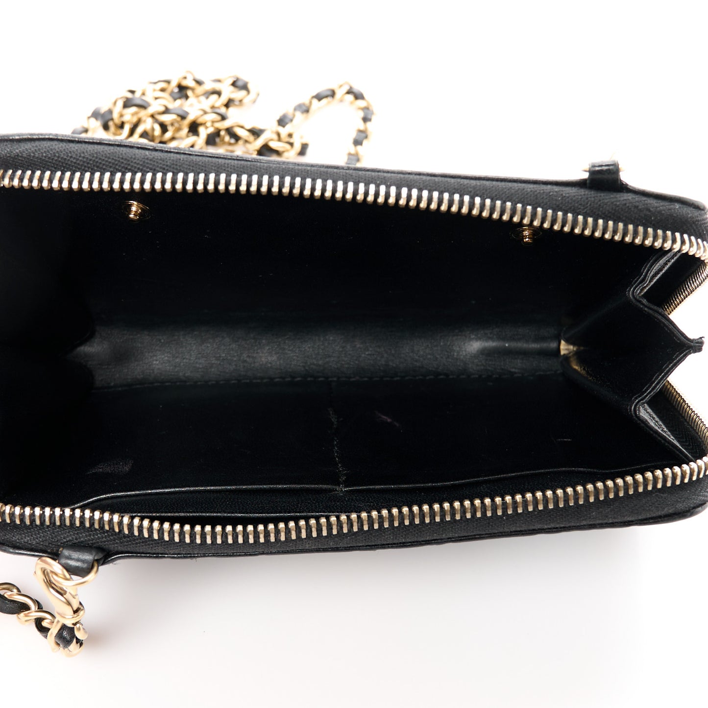 Lambskin Lucky Charms Symbols Wallet on Chain WOC Black