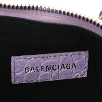 Balenciaga Extra Supple Calfskin Crocodile Embossed Le Cagole Shoulder Bag XS Lilac 7 of 11