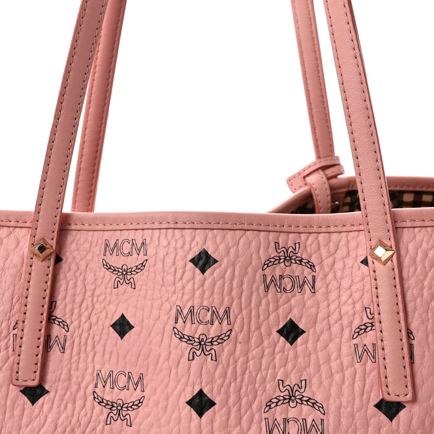 MCM Visetos Medium Liz Reversible Shopper Tote Soft Pink 8 of 10